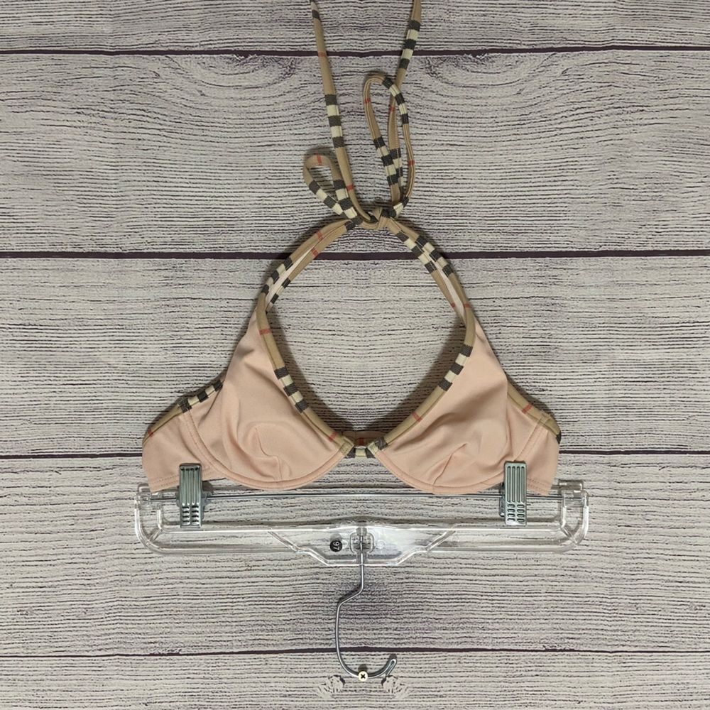 Burberry Beige Check Bikini Top